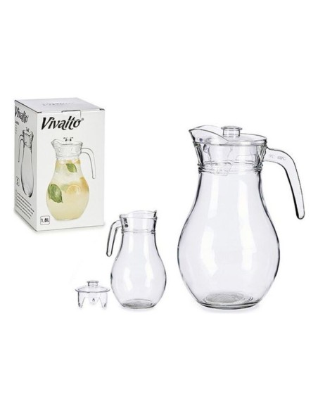 JARRA CRISTAL TAPA TRANSPARENTE 1,8LTS