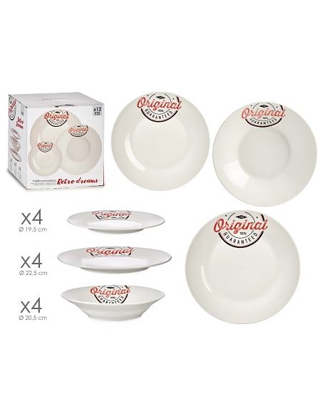 VAJILLA PORCELANA 12PZS ORIGINAL