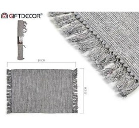 ALFOMBRA DE ALGODON AZUL OSCURO 50X80CM