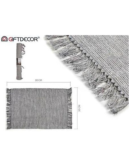 ALFOMBRA DE ALGODON AZUL OSCURO 50X80CM