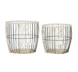 CESTA SET 2 RATAN HIERRO 38X38X34 NATURAL