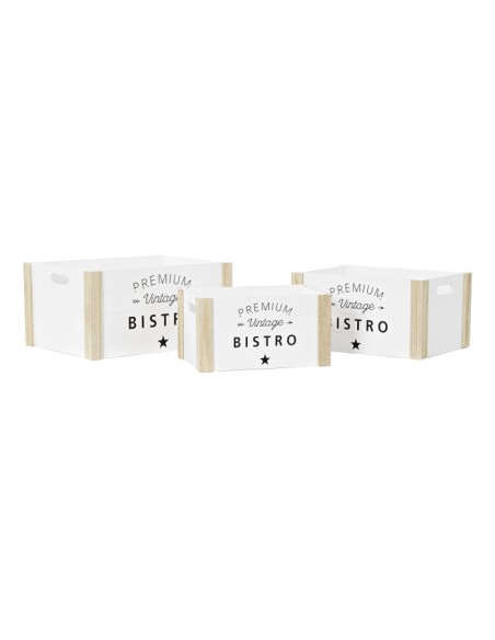 CAJA SET 3 MADERA CUERDA 40X30X20 BLANCO