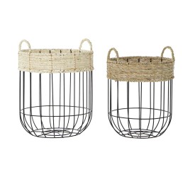 CESTA SET 2 FIBRA METAL 30X30X41 NATURAL