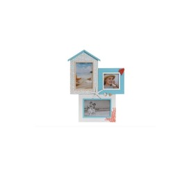 MARCO MULTIFOTO MADERA 30,5X2X39 3F. CORAL AZUL