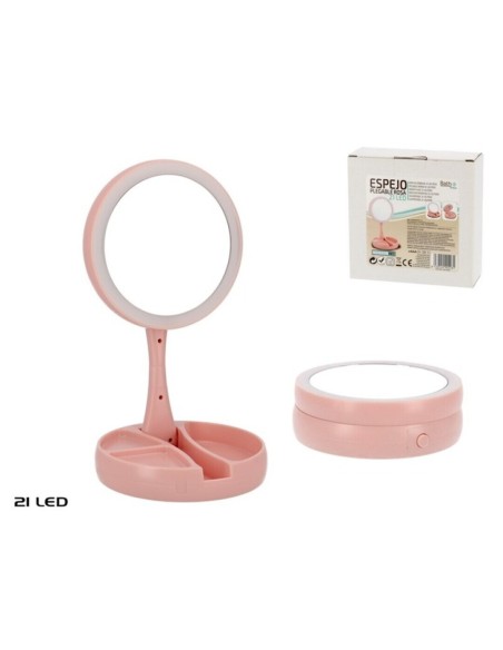 ESPEJO PLEGABLE 10X 21LWD ROSA 16X16X28