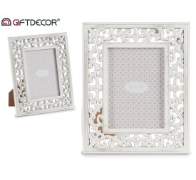 PORTAFOTO CALADO MADERA BLANCO 13X18 CM