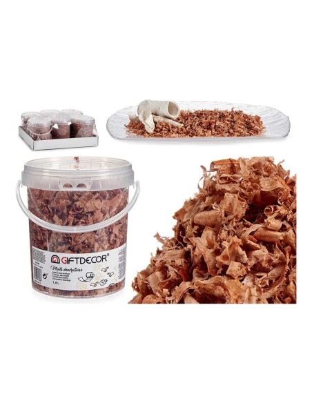 BOTE VIRUTA DECORATIVA MARRÓN 1,4L