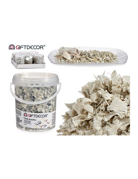 BOTE VIRUTA DECORATIVA GRIS CLARO