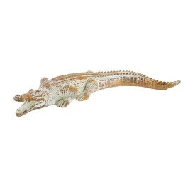 FIGURA RESINA 30X12X4 COCODRILO DECAPE DORADO