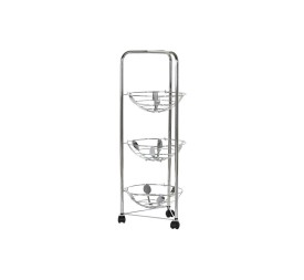 FRUTERO METAL CROMADO 28X28X74 RUEDAS PLATEADO
