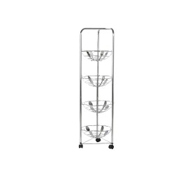 FRUTERO METAL CROMADO 28X28X95 RUEDAS PLATEADO
