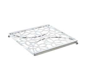 SALVAMANTEL METAL 18X18X1,5 MARGARITAS CROMADO
