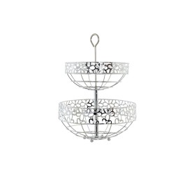 FRUTERO METAL 28X28X39 MARGARITAS CROMADO PLATEADO