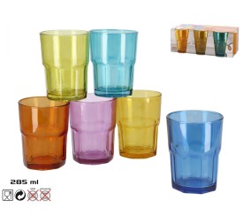 VASO BOSTON 285 ML X6 COLOR - CRISTAL