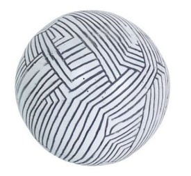 BOLA DECORACION RESINA 11X11X11 ABSTRACTO BLANCO