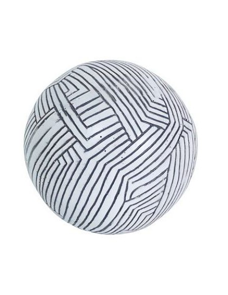 BOLA DECORACION RESINA 11X11X11 ABSTRACTO BLANCO