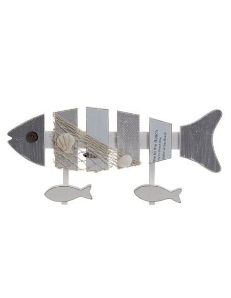 PERCHERO PARED MDF METAL 38X6X18 PECES GRIS