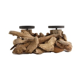 PORTAVELAS MADERA FLOTANTE 32X18X14CM