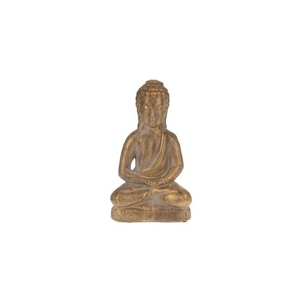 ESTATUA BUDA TERRACOTA 12X9X21CM DORADO