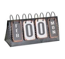 CALENDARIO METAL 27X9X15 ENVEJECIDO NEGRO