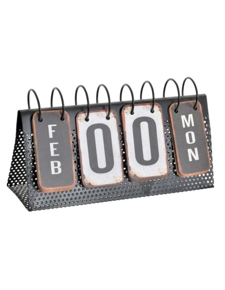 CALENDARIO METAL 27X9X15 ENVEJECIDO NEGRO
