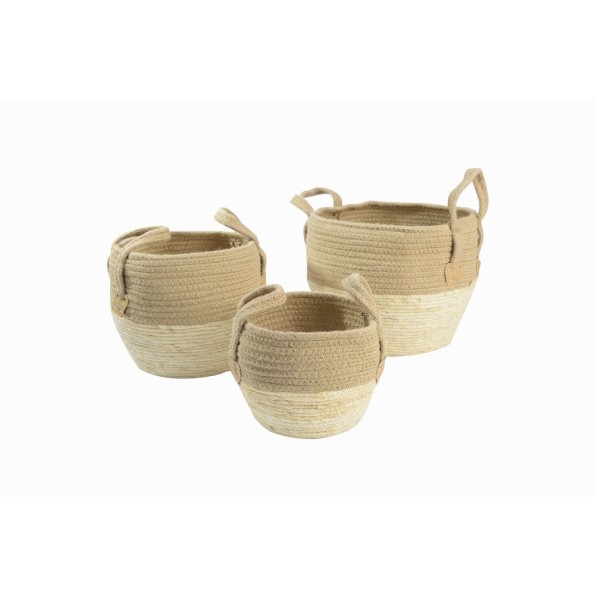 CESTA SET 3 JUTE FIBRA 33X33X30 NATURAL