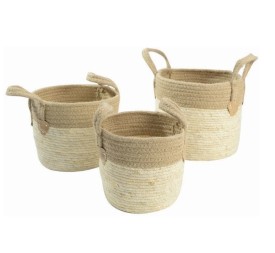 CESTA SET 3 JUTE FIBRA 30X30X28 NATURAL