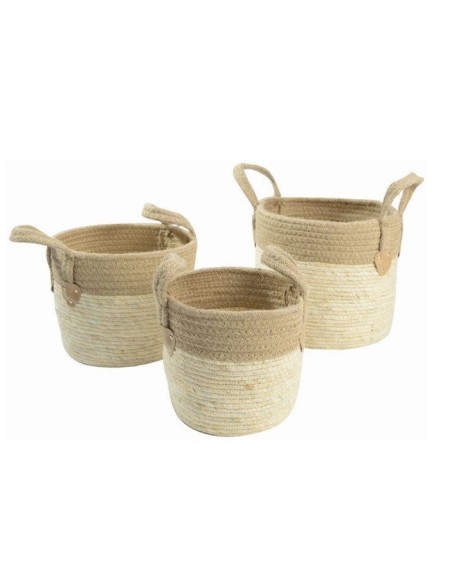 CESTA SET 3 JUTE FIBRA 30X30X28 NATURAL