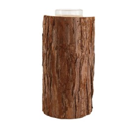 PORTAVELAS MADERA TRONCO Ø10,5x23cm