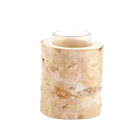 PORTAVELAS MADERA  Ø8,5x12,5cm