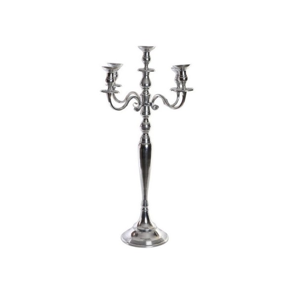 CANDELABRO ALUMINIO 42X42X80 5 VELAS CROMADO