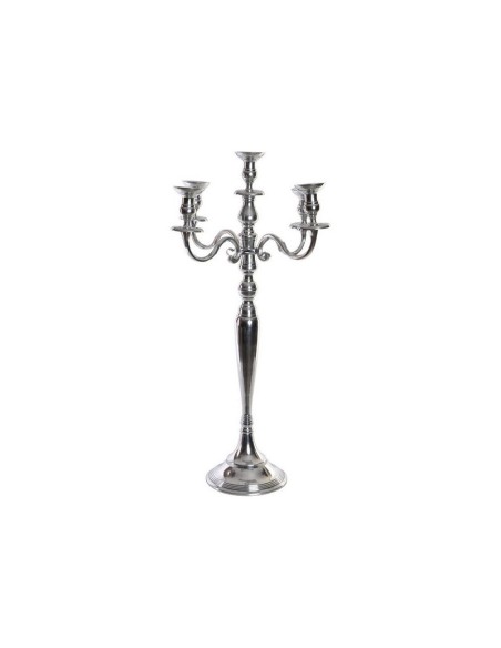 CANDELABRO ALUMINIO 42X42X80 5 VELAS CROMADO