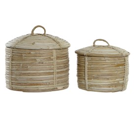 CESTA SET 2 RATAN 21X21X19 MARRON CLARO