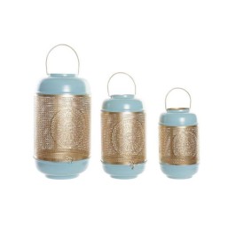 PORTAVELA SET 3 METAL 25X25X42 AZUL CELESTE