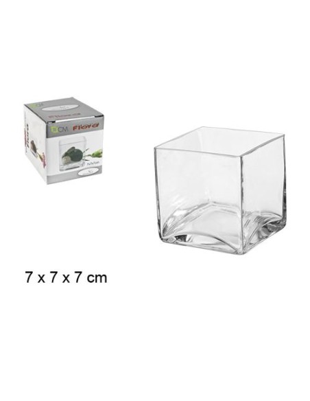 FLORERO CRISTAL CUADRADO 7x7x7CM