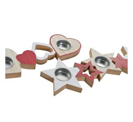 DECORACION MADERA 39,5X9X2 3 VELAS 2 SURT.