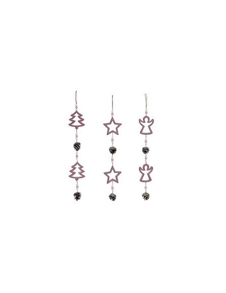 DECORACION COLGANTE MADERA 9X4X50 ARBOL 3 SURT.