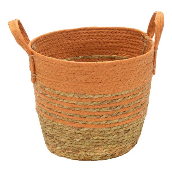 HAYDEN SWIRL BASKET ORANGE D18H16