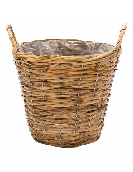 MACETERO ALTO CUBO MIMBRE NATURAL  D15H12