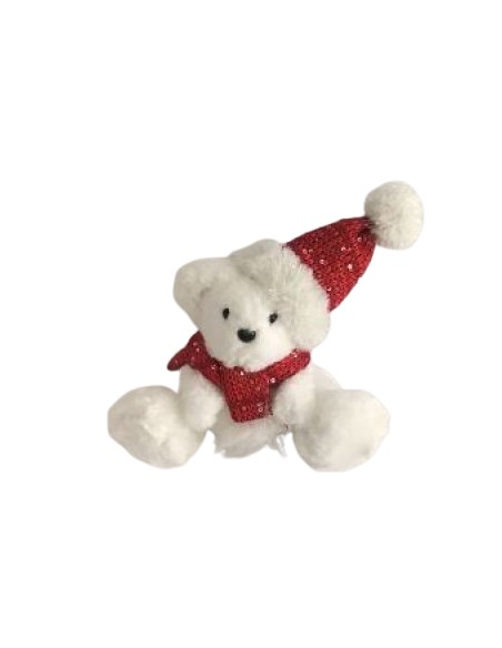 OSO SENTADO BUFANDA ROJA 13CM