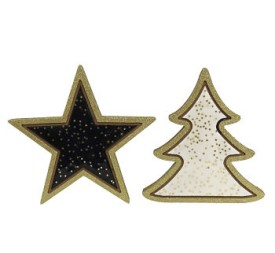 FIGURA BORDE PURPURINA ORO 22X20X2CM 2ST