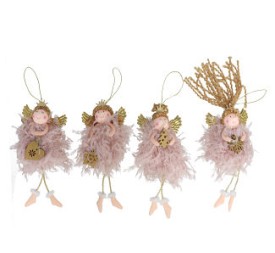 COLGANTE ÁNGEL ROSA 9X16CM 4 SURTIDOS