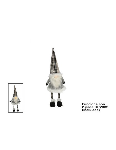 GNOMO GORRO CUADROS 1 LUZ CÁLIDA 60X19X1