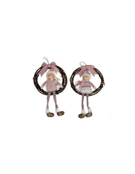 CORONA NAVIDAD C/FIGURA ROXATO 56X33CM 2