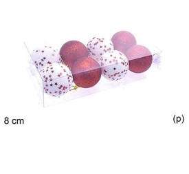 BOLA NAVIDAD CON ESTRELLA 8CM 8 PIEZAS