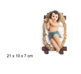 NIÑO JESUS EN CUNA RESINA 21cm