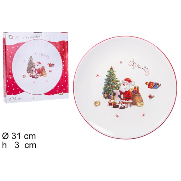 PLATO CERAMICA NAVIDAD 31x31cm