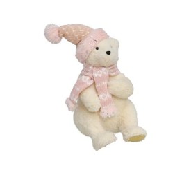 OSO BEIGE C/BUFANDA ROSA 21X16X27CM