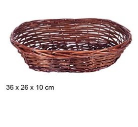 CESTA MIMBRE OVALADA CAOBA 36X26X10CM
