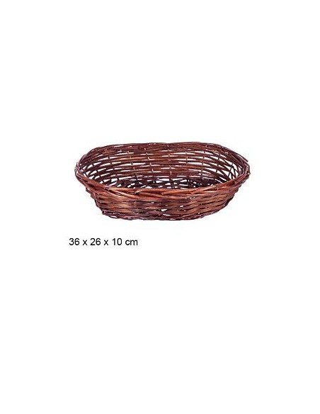 CESTA MIMBRE OVALADA CAOBA 36X26X10CM